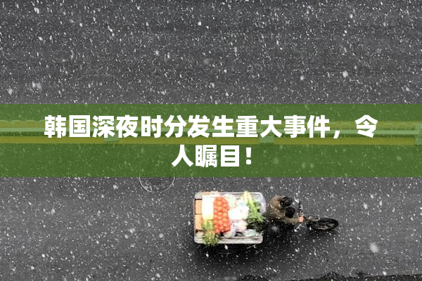 韩国深夜时分发生重大事件，令人瞩目！