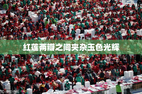 红莲两瓣之间夹杂玉色光辉