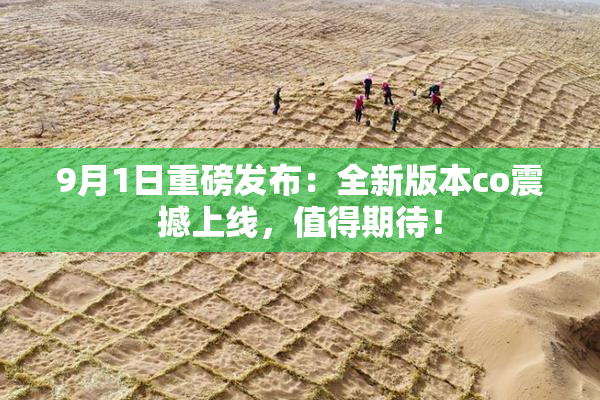 9月1日重磅发布：全新版本co震撼上线，值得期待！