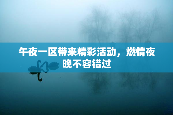 午夜一区带来精彩活动，燃情夜晚不容错过