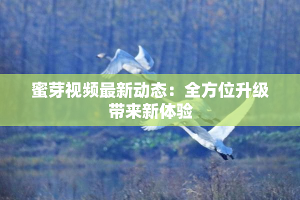 蜜芽视频最新动态：全方位升级带来新体验