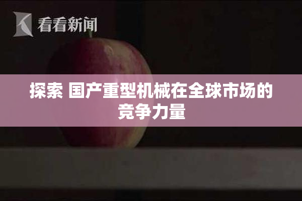 探索 国产重型机械在全球市场的竞争力量