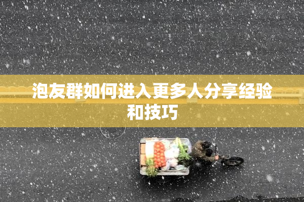 泡友群如何进入更多人分享经验和技巧