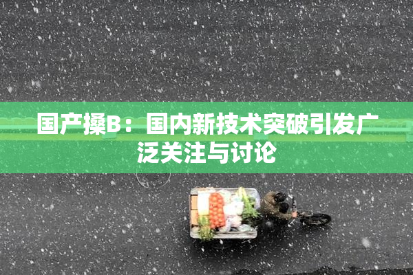 国产搡B：国内新技术突破引发广泛关注与讨论