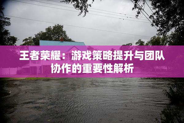 王者荣耀：游戏策略提升与团队协作的重要性解析