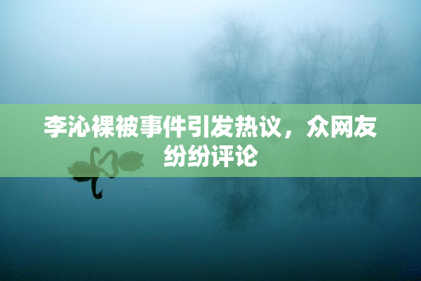 李沁裸被事件引发热议，众网友纷纷评论