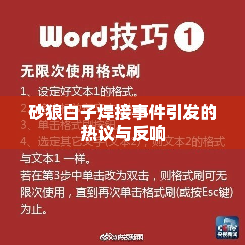 砂狼白子焊接事件引发的热议与反响