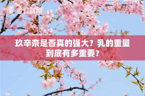玖辛奈是否真的强大？乳的重量到底有多重要？
