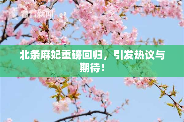北条麻妃重磅回归，引发热议与期待！