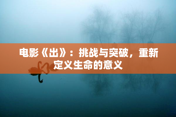 电影《出》：挑战与突破，重新定义生命的意义
