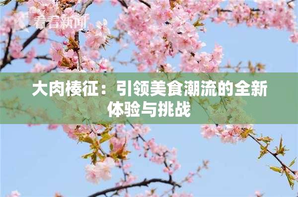 大肉楱征：引领美食潮流的全新体验与挑战