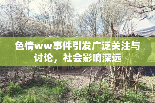 色情ww事件引发广泛关注与讨论，社会影响深远