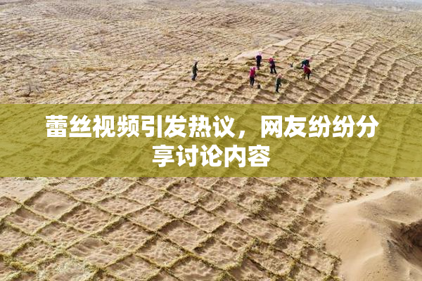 蕾丝视频引发热议，网友纷纷分享讨论内容