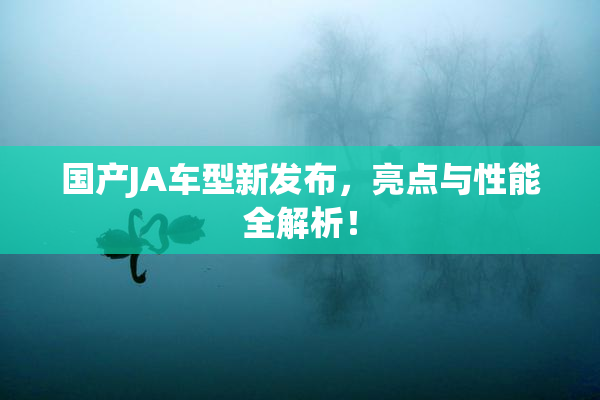 国产JA车型新发布，亮点与性能全解析！