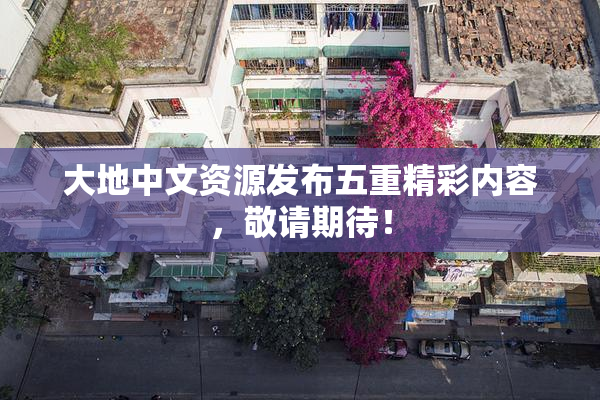 大地中文资源发布五重精彩内容，敬请期待！