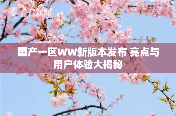 国产一区WW新版本发布 亮点与用户体验大揭秘
