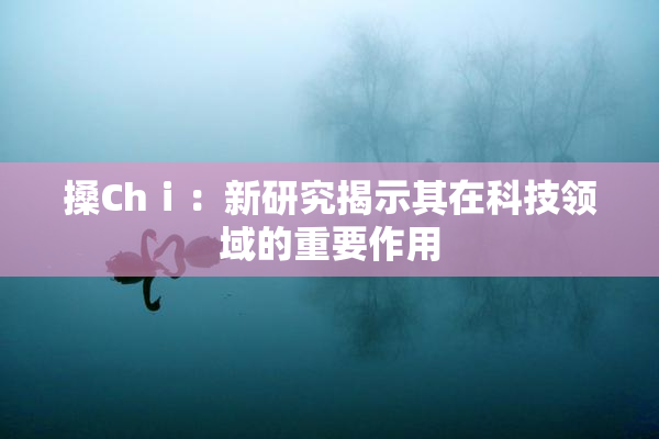 搡Chⅰ：新研究揭示其在科技领域的重要作用