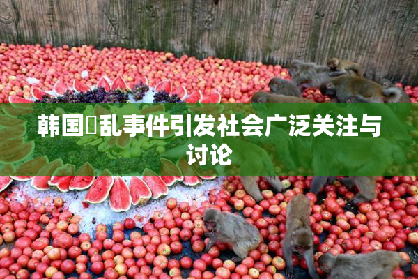 韩国婬乱事件引发社会广泛关注与讨论
