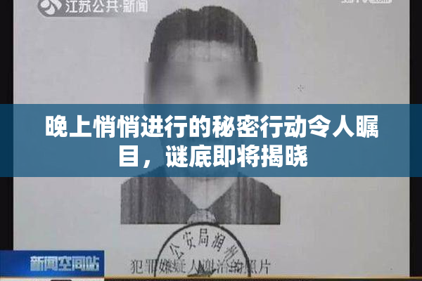 晚上悄悄进行的秘密行动令人瞩目，谜底即将揭晓