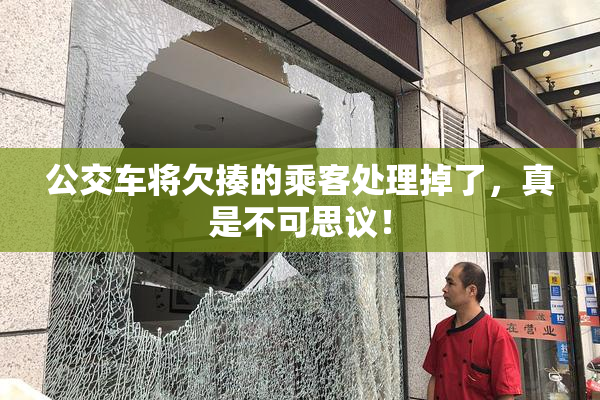 公交车将欠揍的乘客处理掉了，真是不可思议！