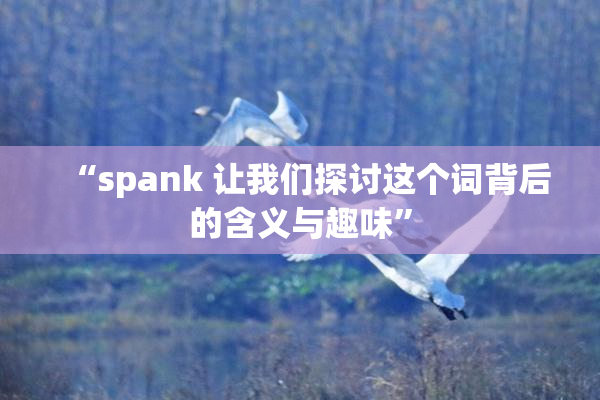 “spank 让我们探讨这个词背后的含义与趣味”