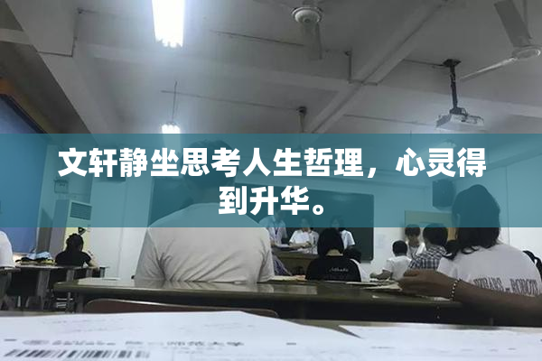 文轩静坐思考人生哲理，心灵得到升华。