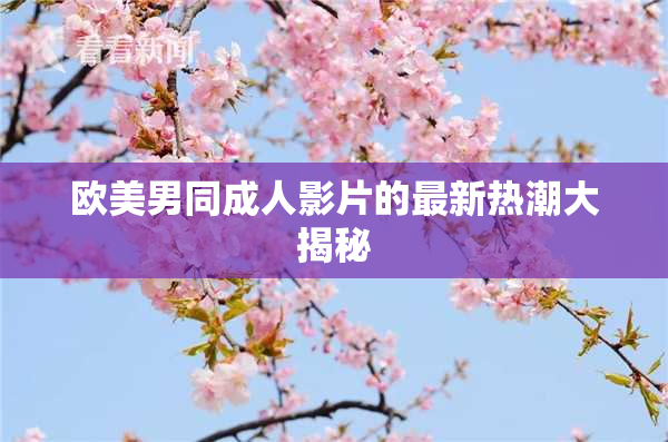 欧美男同成人影片的最新热潮大揭秘