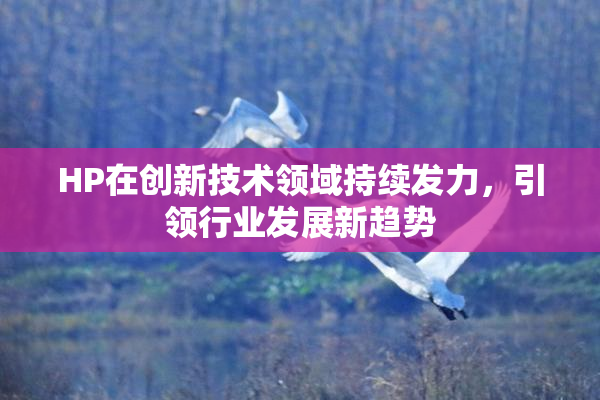 HP在创新技术领域持续发力，引领行业发展新趋势