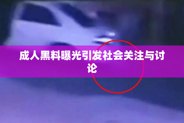 成人黑料曝光引发社会关注与讨论