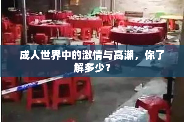 成人世界中的激情与高潮，你了解多少？