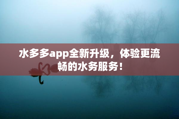 水多多app全新升级，体验更流畅的水务服务！