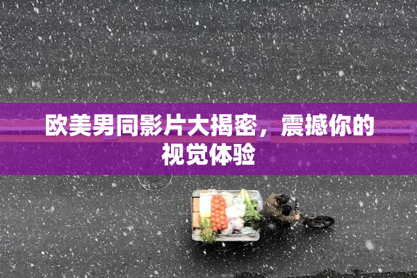 欧美男同影片大揭密，震撼你的视觉体验