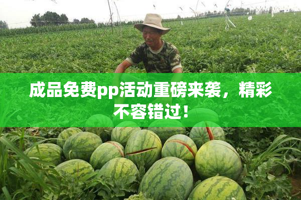 成品免费pp活动重磅来袭，精彩不容错过！