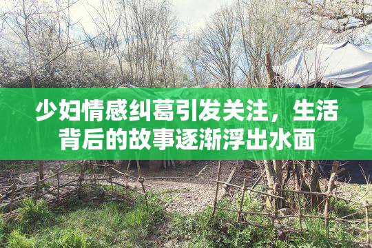 少妇情感纠葛引发关注，生活背后的故事逐渐浮出水面