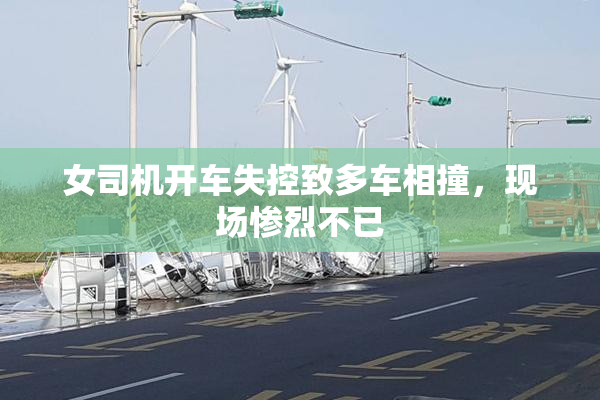 女司机开车失控致多车相撞，现场惨烈不已
