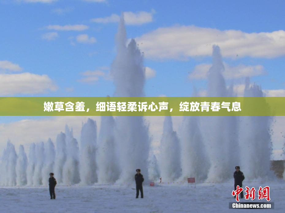 嫩草含羞，细语轻柔诉心声，绽放青春气息