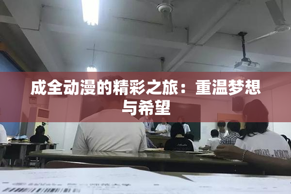 成全动漫的精彩之旅：重温梦想与希望