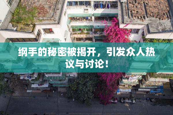 纲手的秘密被揭开，引发众人热议与讨论！