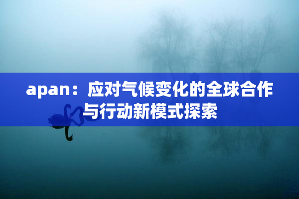 apan：应对气候变化的全球合作与行动新模式探索