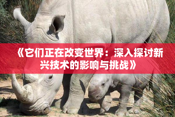 《它们正在改变世界：深入探讨新兴技术的影响与挑战》