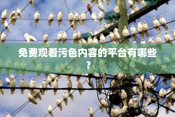 免费观看污色内容的平台有哪些？