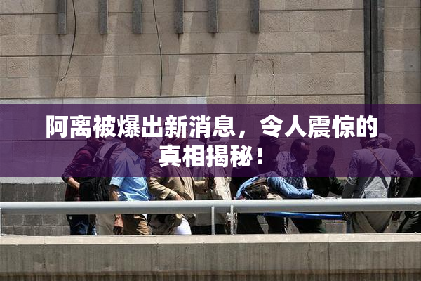 阿离被爆出新消息，令人震惊的真相揭秘！