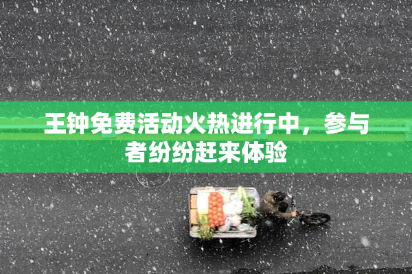 王钟免费活动火热进行中，参与者纷纷赶来体验