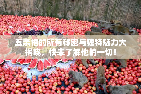 五条悟的所有秘密与独特魅力大揭晓，快来了解他的一切！