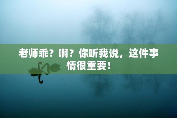 老师乖？啊？你听我说，这件事情很重要！