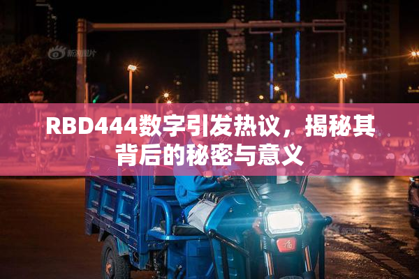 RBD444数字引发热议，揭秘其背后的秘密与意义