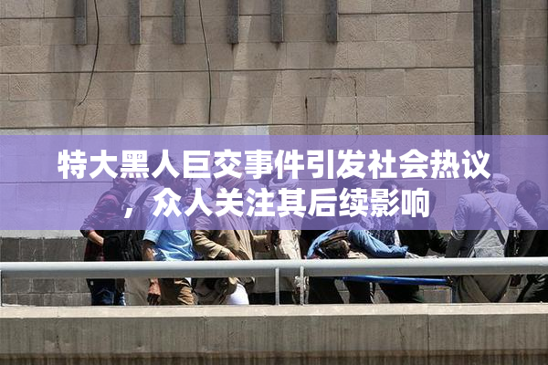特大黑人巨交事件引发社会热议，众人关注其后续影响