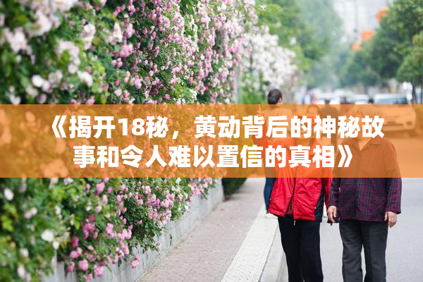 《揭开18秘，黄动背后的神秘故事和令人难以置信的真相》