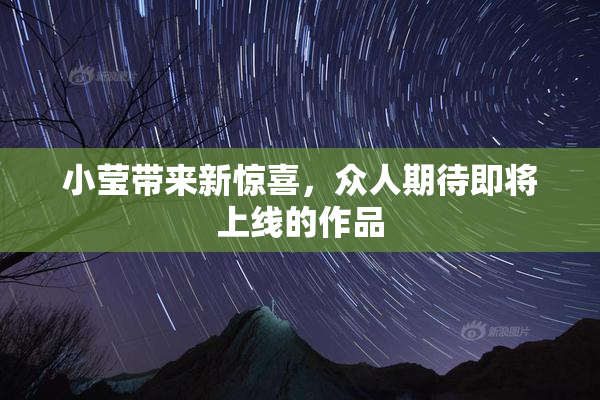 小莹带来新惊喜，众人期待即将上线的作品