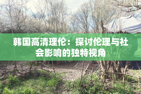 韩国高清理伦：探讨伦理与社会影响的独特视角